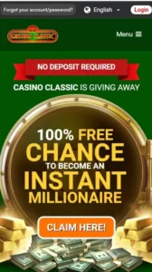 classic casino mobile bonus review