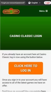 classic casino mobile login