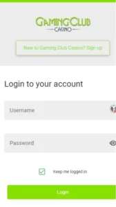 gaming club casino mobile login