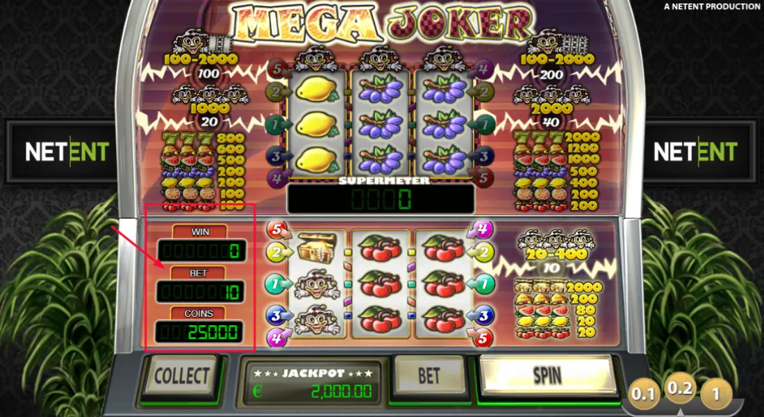mega joker slot bet