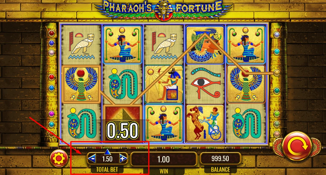 pharaohs fortuna slot bet