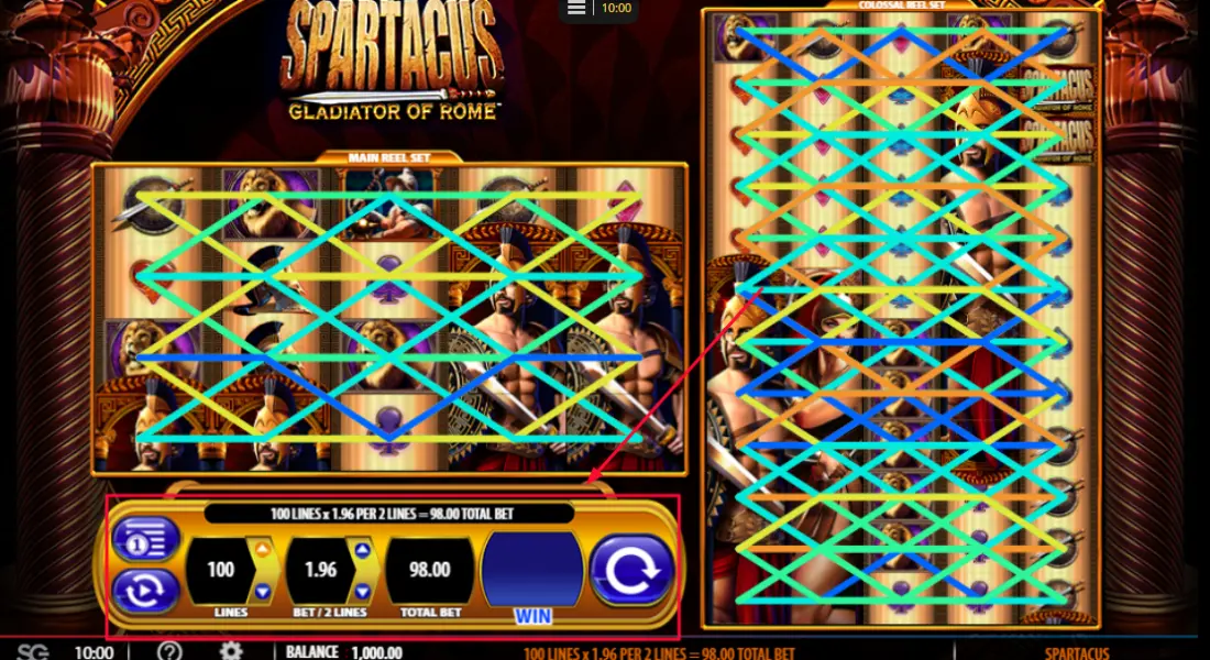 spartacus slot bet