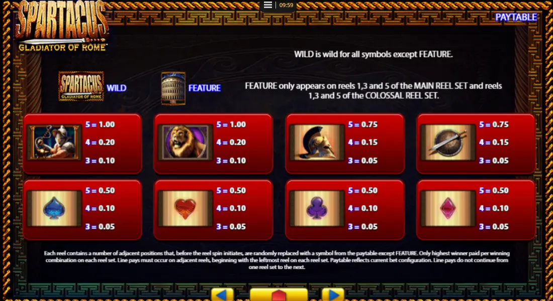 spartacus slot wild symbols